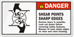 Shear Points Sharp Edges Injury Possible Label