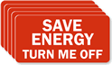 Save Energy Turn Me Off Label