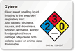 Xylene NFPA Chemical Hazard Label