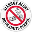 Allergy Alert No Peanuts Please Door Decal