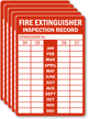 Fire Extinguisher Inspection Record, Set of 5 Labels