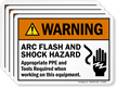 Arc Flash Shock Hazard PPE Tools Required Label
