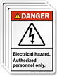 Electrical Hazard, Authorized Personnel Only ANSI Danger Label