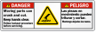 Bilingual Moving Parts Can Crush/Cut Danger Label