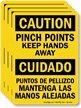 Bilingual Pinch Points Keep Hands Away Caution Label