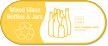 Mixed Glass Bottles, Jars Personalized Vinyl Recycling Sticker