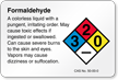 Formaldehyde NFPA Chemical Hazard Label