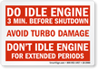 Do Idle Engine 3 Min. Before Shutdown Label
