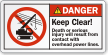 Keep Clear Overhead Power Lines ANSI Danger Label