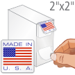 Made In USA Flag Label Dispenser Box