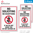 No Exceptions No Soliciting Label Set