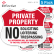 No Soliciting Loitering Trespassing Shield Label Set