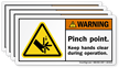 WARNING Pinch Point Label