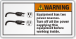 Equipment Has Two Power Sources ANSI Warning Label