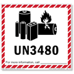 UN 3480 Lithium Battery Label