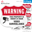 Warning 24 Hour Video Surveillance Shield Label Set