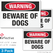 Warning Beware Of Dogs Label Set