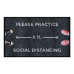 Please Practice Social Distancing Message Mat