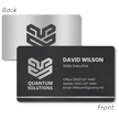 Custom Aluminum Metal Business Cards - Single or Double-Sided Executive Dark Design