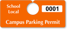 Plastic ToughTags™ Parking Permits, Horizontal