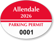 Oval Windshield Parking Decals 