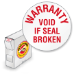 Warranty, 3/4" Dia, 2 Mil Destructible White Vinyl