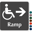 Ramp with Accessible Pictogram Right Arrow Sign