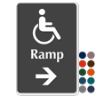 Ramp with Accessible Pictogram Right Arrow Sign