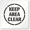 KEEP AREA CLEAR Floor Stencil