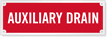 Auxiliary Drain Fire Sprinkler Sign