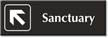 Sanctuary, with Top Left Arrow Engraved Door Sign