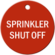 Sprinkler Shut Off Stock Engraved Valve Tag