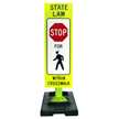 STOP For Pedestrians Within Crosswalk On Banana Base