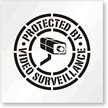 Protected By Video Surveillance Floor Stencil