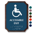 Accessible Exit Braille TactileTouch Wood Plaque