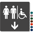 Men, Women & Accessible Pictograms With Down Arrow