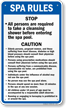 Spa Rules Sign for Arkansas and Oregon