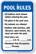 Alabama Pool Rules Sign