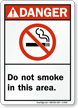 Don't Smoke In This Area Sign