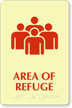 Glow Area Of Refuge Muster Point Braille Sign