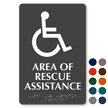 Area Of Rescue Assistance TactileTouch Braille Sign