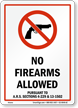 Arizona Firearms And Weapons Law Sign
