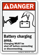 Battery Charging Area Danger Sign