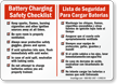 Bilingual Battery Charging Safety Checklist Sign