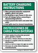 Battery Charging Instructions Bilingual Sign