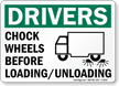 Caution Chock Wheels Loading Unloading Sign