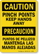 Bilingual Pinch Points Keep Hands Away Sign