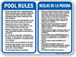 Bilingual Pool Rules, Shower Before Entering Sign