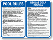 Bilingual Pool Rules Sign