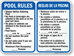 Bilingual Pool Rules, Timings, Maximum Occupancy Sign